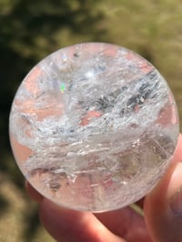 Image 7 of Clear Quartz Sphere With Rainbows #2385