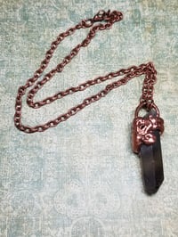 Image 2 of Floral Electroformed Smoky Quartz Necklace 