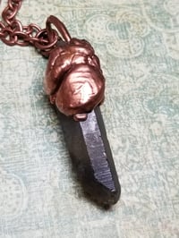 Image 3 of Floral Electroformed Smoky Quartz Necklace 