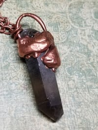 Image 4 of Floral Electroformed Smoky Quartz Necklace 