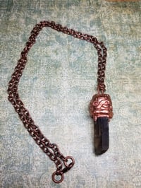Image 2 of Electroformed Mother and Child Smoky Quartz Necklace 