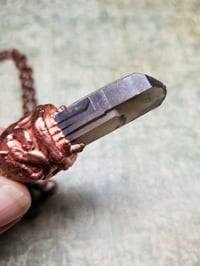 Image 4 of Electroformed Mother and Child Smoky Quartz Necklace 