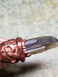 Image 5 of Electroformed Mother and Child Smoky Quartz Necklace 