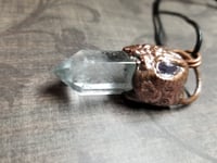 Image 3 of Electroformed Quartz Crystal Point and Amethyst Necklace 