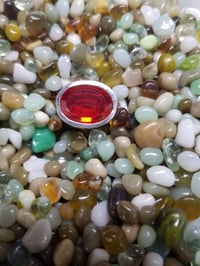 Image 1 of Orange Quartz and Sterling Silver Ring 