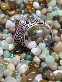 Image 3 of Orange Quartz and Sterling Silver Ring 