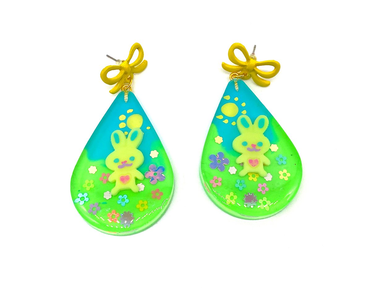 Image of Bunny Flower Fields Statement earrings