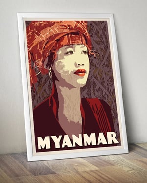 Image of Vintage poster Myanmar - Pao Woman with Thanakha - Fine Art Print