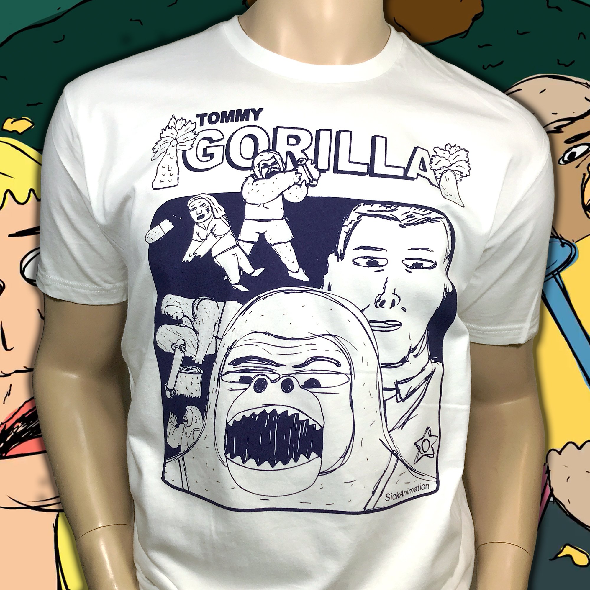 Sportsmand Knurre Rejse Tommy Gorilla shirt - Sick Animation Shop