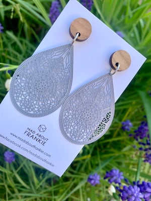 Image of Soft Grey Statement Earrings 