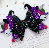 Image 1 of Halloween Unicorn Bow - Choice of Headband or Clip