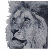 "The King", Lion, Reduction Linocut