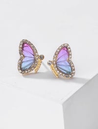 Rainbow Butterfly Stud Earrings