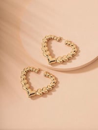 Hearted Hoop Earrings