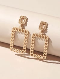 Chain Design Drop Earrings
