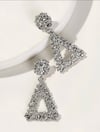 Triangle Drop Studded Earrings