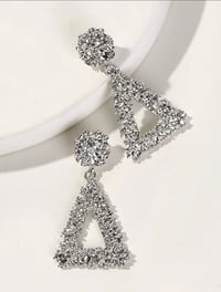 Triangle Drop Studded Earrings