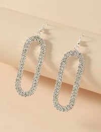 Rhinestone Geo Drop Earrings