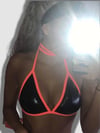 Neon Edge Wet Look Bralet  (6 colour trim to choose from ) 