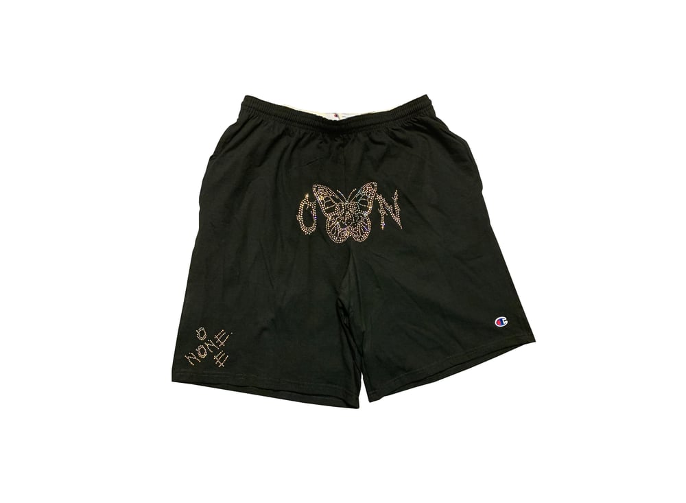 Oxn rhinestone champion B-ball shorts 