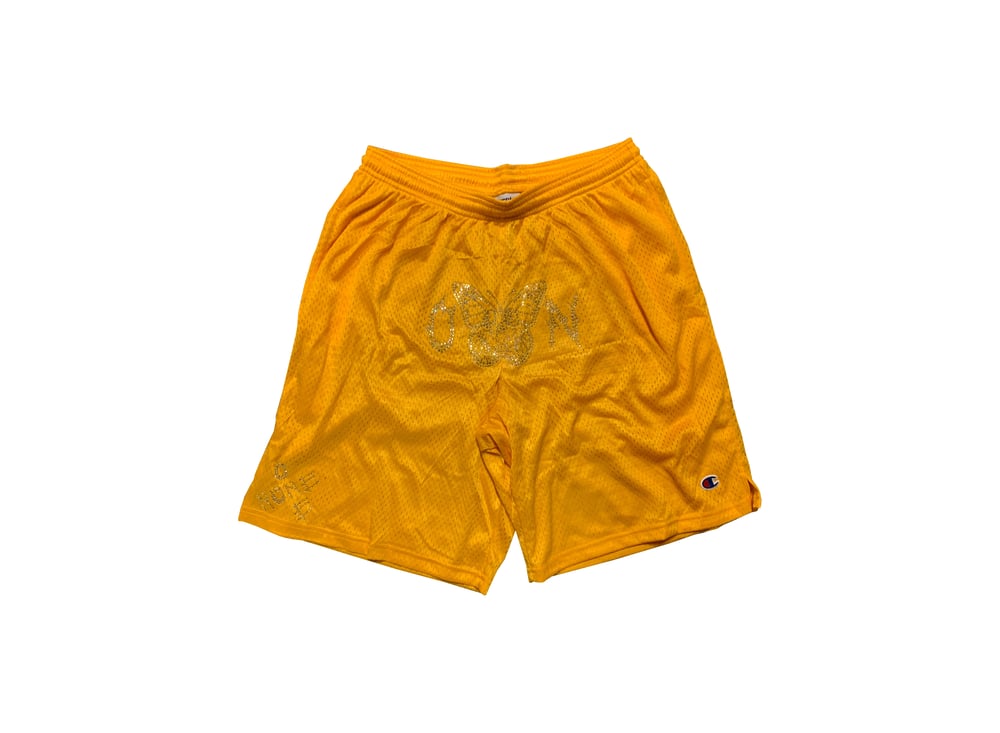 Oxn rhinestone champion B-ball shorts 