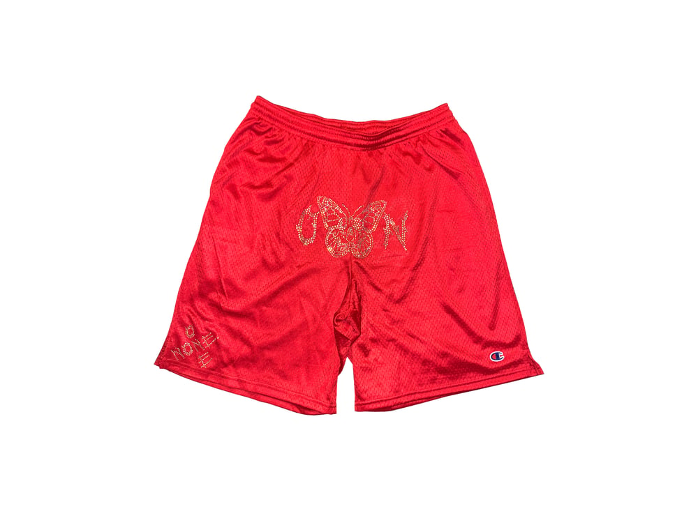 Oxn rhinestone champion B-ball shorts 