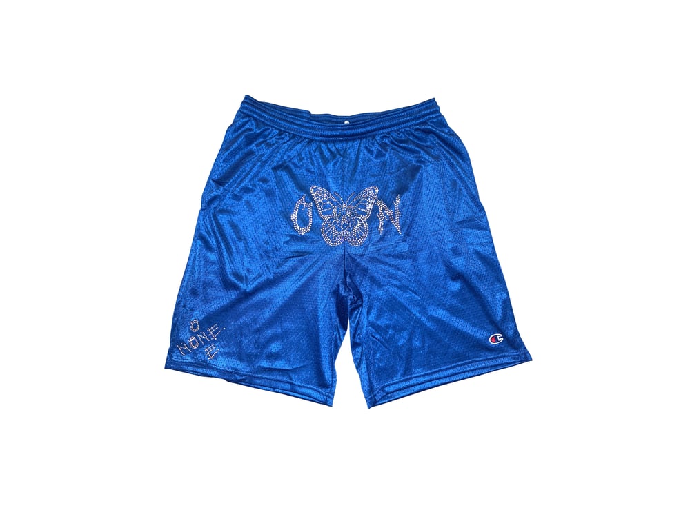 Oxn rhinestone champion B-ball shorts 