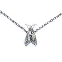 Image 2 of Clymene Moth necklace or lapel pin in sterling silver