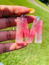 Glitter Resin Letter Keychain