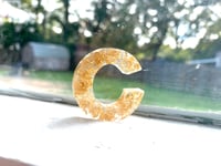 Gold Flakes Resin Letter Keychains