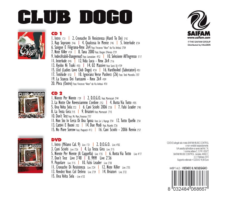 HHSP14-2 // CLUB DOGO - SPECIAL CLUB DOGO (COFANETTO 2CD + DVD)