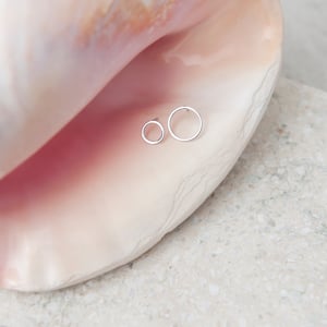 Image of Matte silver circle earstuds