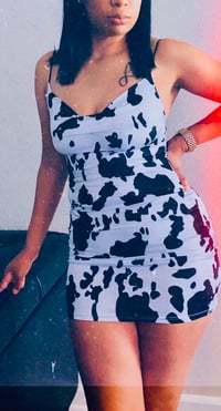 Cow Print Satin Dress