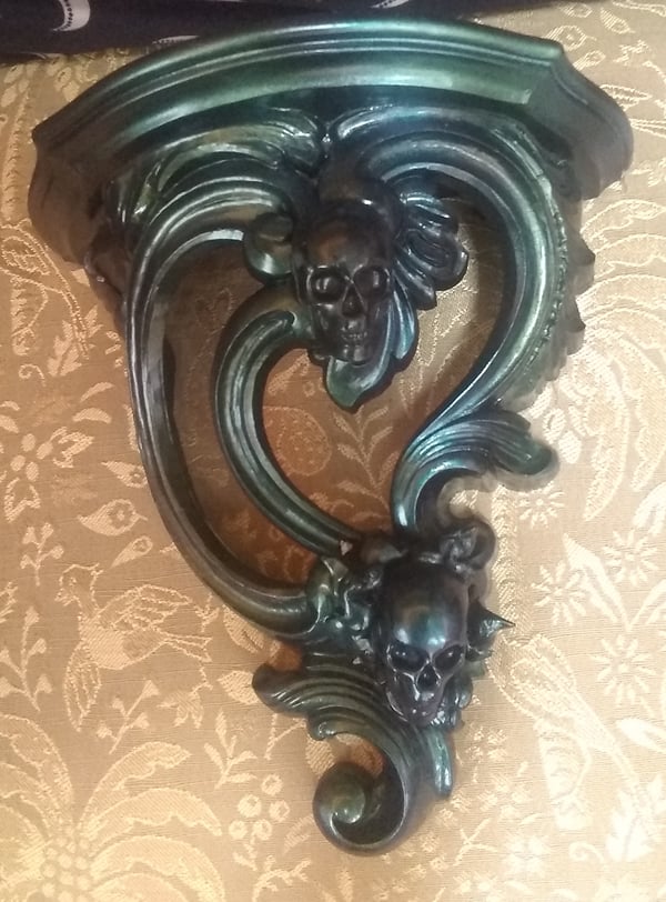 Image of Gothic two head skull multichrome Sconce