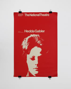 Original Vintage Poster by Ken Briggs - The National Theatre - Henrick Ibsen's Hedda Gabler ca. 1970