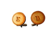 Image of Wooden Initial Cufflinks