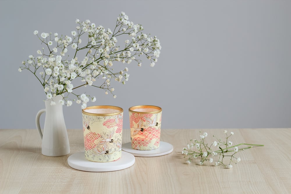 Image of Candle holders * Siberian cranes * Ivory