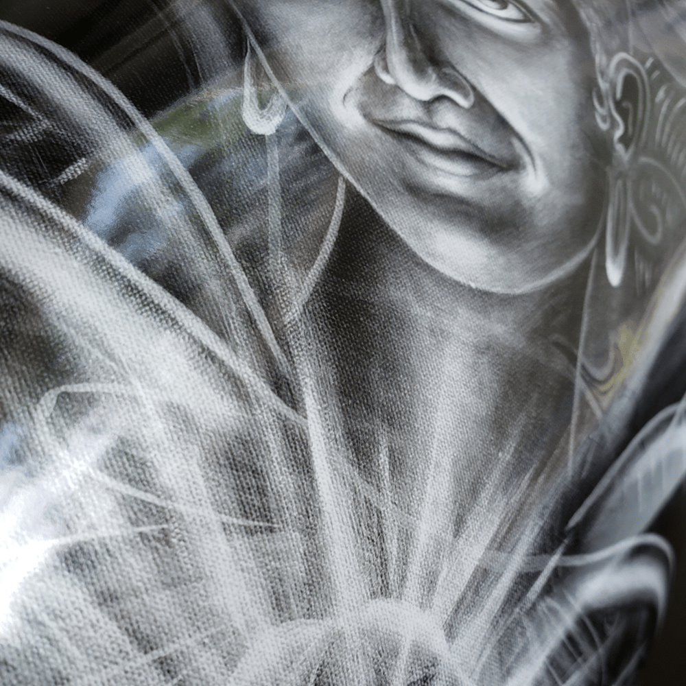 Image of 'Seraphibonacci' Silver - extremely limited edition metallic black & white poster