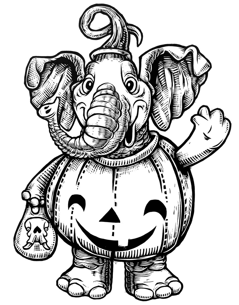 Trick or Treat Elephant (B1) **FREE SHIPPING**
