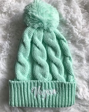 Image of Chunky cable knit vegan beanie 