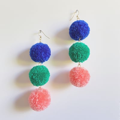 Image of Triple Pom Earrings