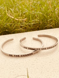 Girls motivational  bangle- stainless steel