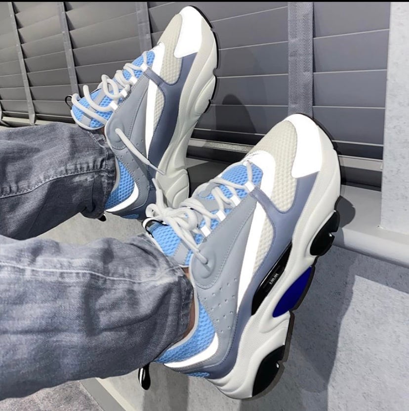 Dior Light Blue Pixel Oblique B23 HighTop Sneakers  INC STYLE
