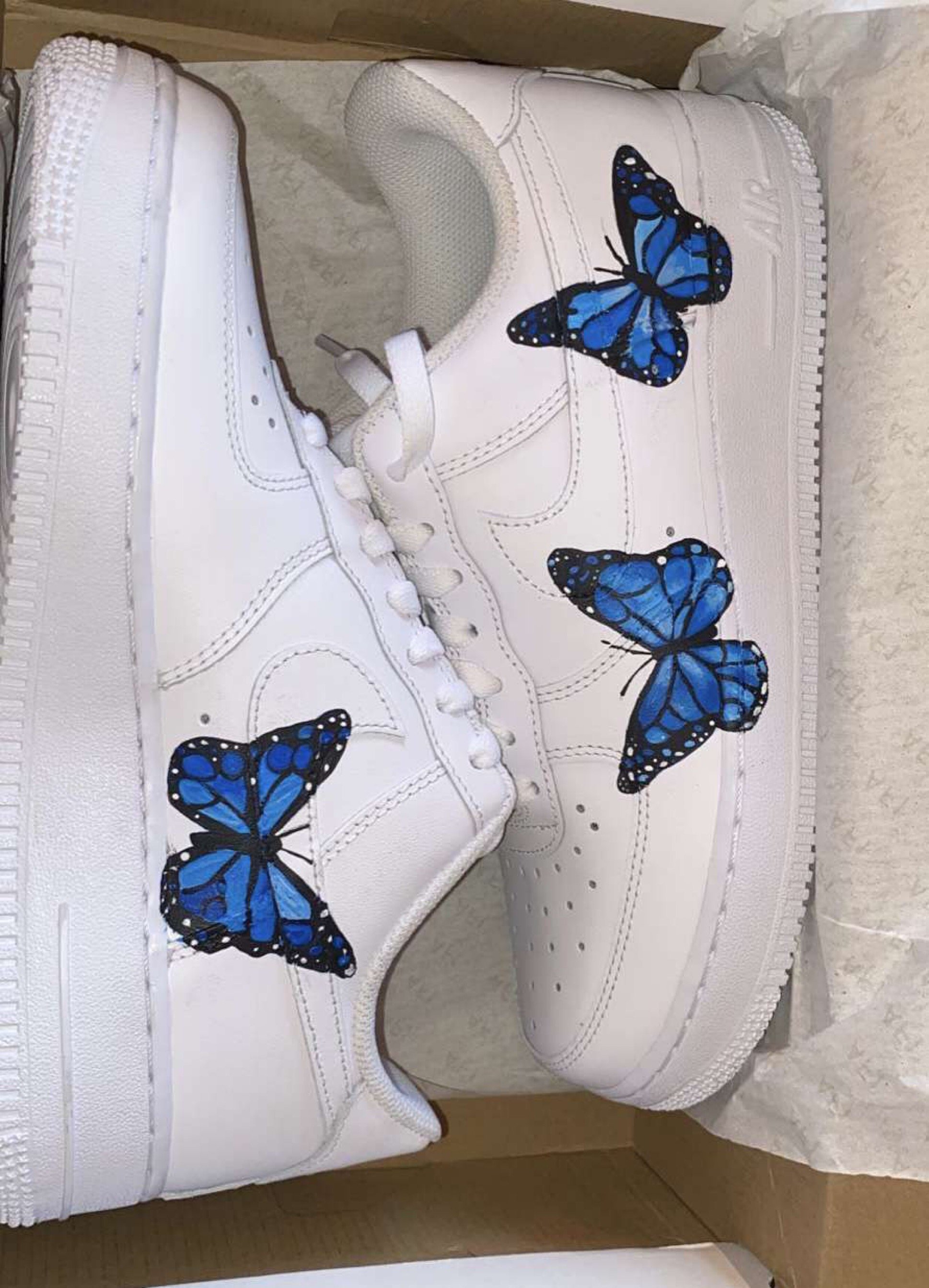 Blue Butterfly Effect Air Force 1 s Customkickz uk