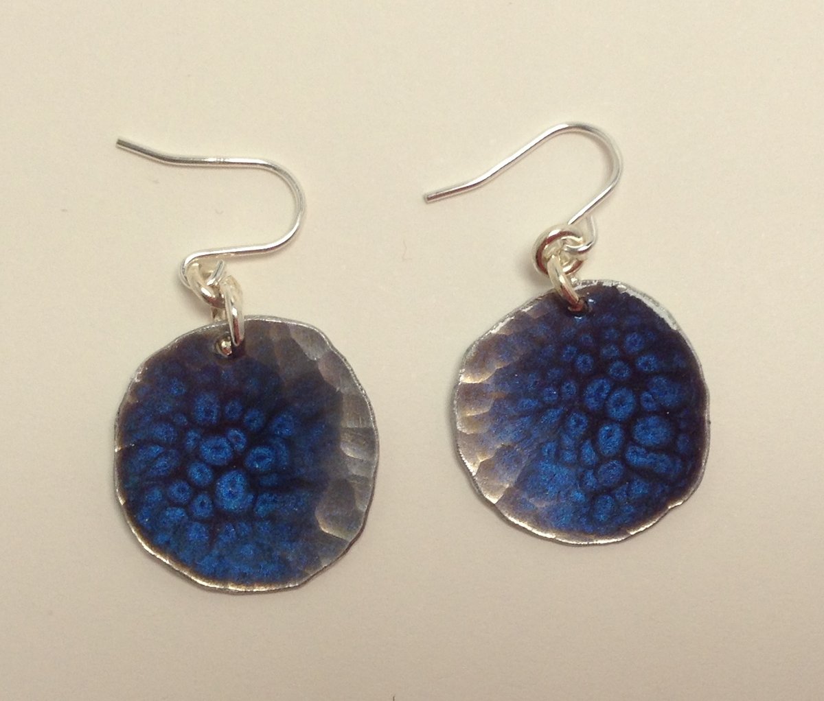 Image of Royal blue recycled aluminium earrings