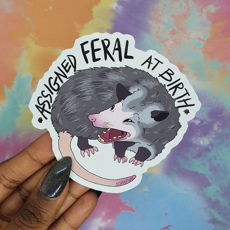 Assigned FERAL/MESSY At Birth Sticker