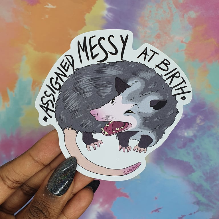 Assigned FERAL/MESSY At Birth Sticker Image 2