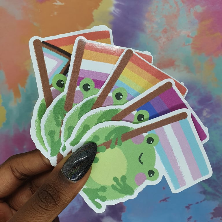 Frog Pride Flag Stickers Image 3