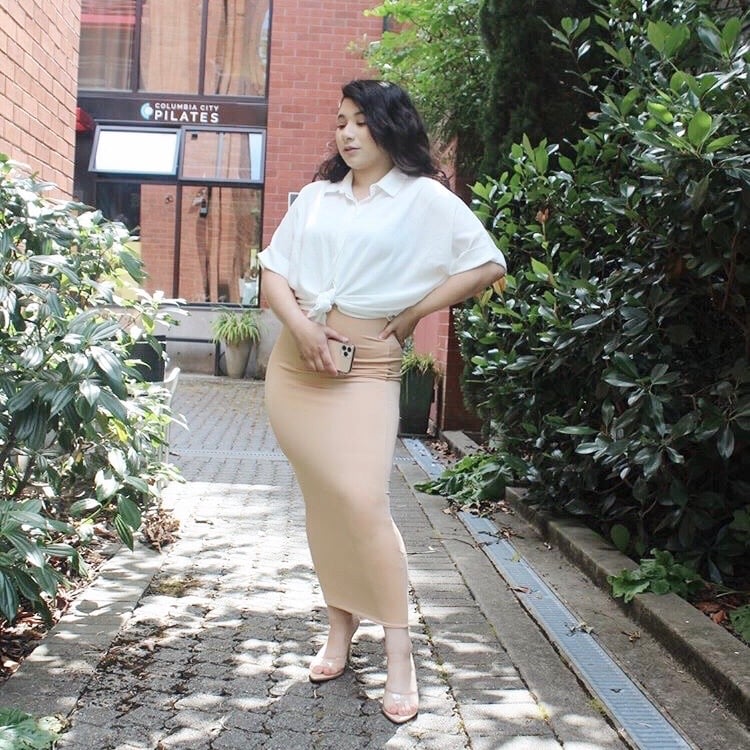 Image of Creamy Coffee Maxi Skirt