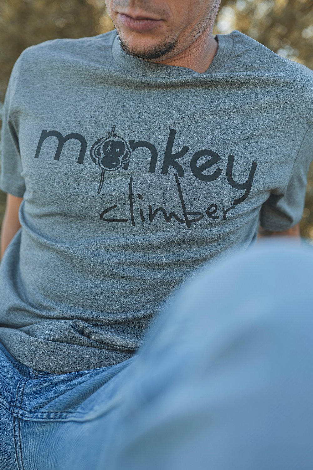 Image of Monkey Climber Front Cover shirt I Mid Heather Grey